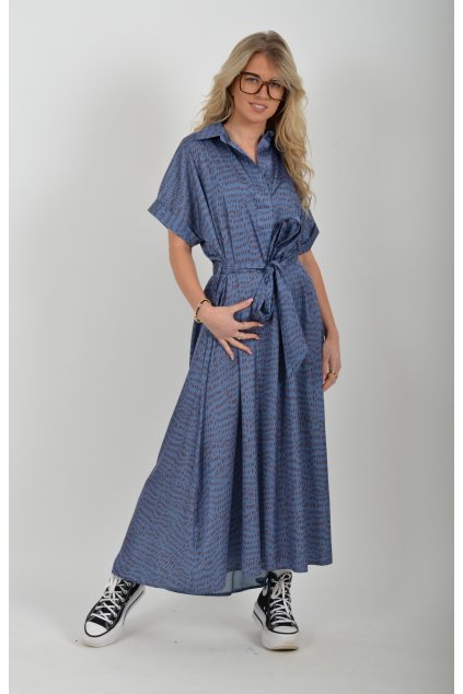 Vzorované dlouhé šaty ES6310