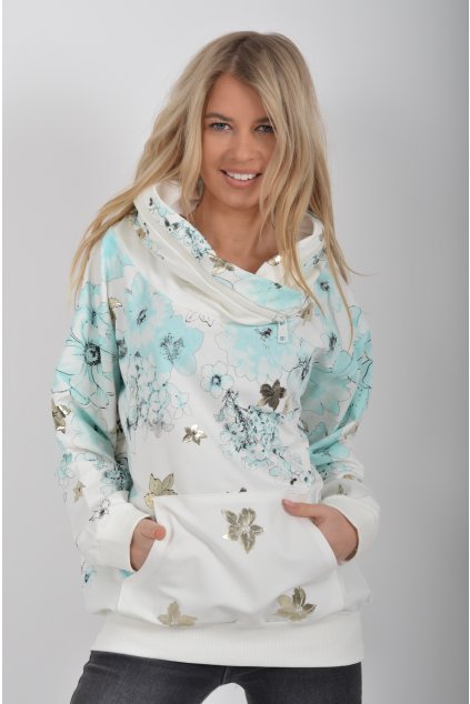 Bílá vzorovaná mikina ES6331