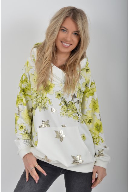 Bílá vzorovaná mikina ES6333