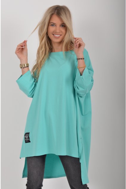 Tyrkysové oversize tričko ES6337