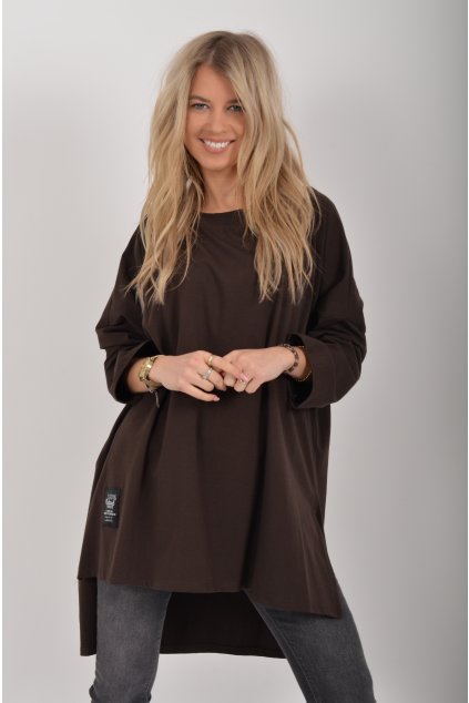 Čokoládové oversize tričko ES6344