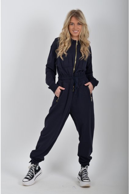 Tmavě modrý mikinový overal ES6362