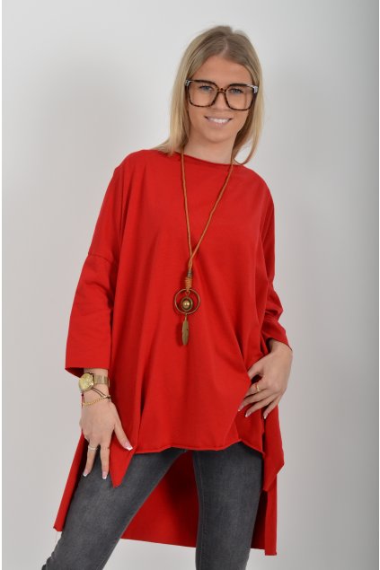 Červené oversize tričko ES6396