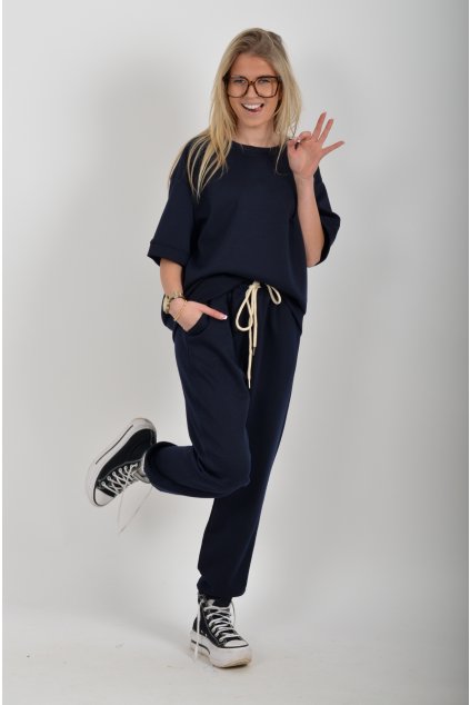 Tmavě modrá tepláková souprava ES6402