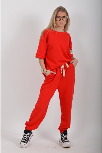 Červená tepláková souprava ES6403