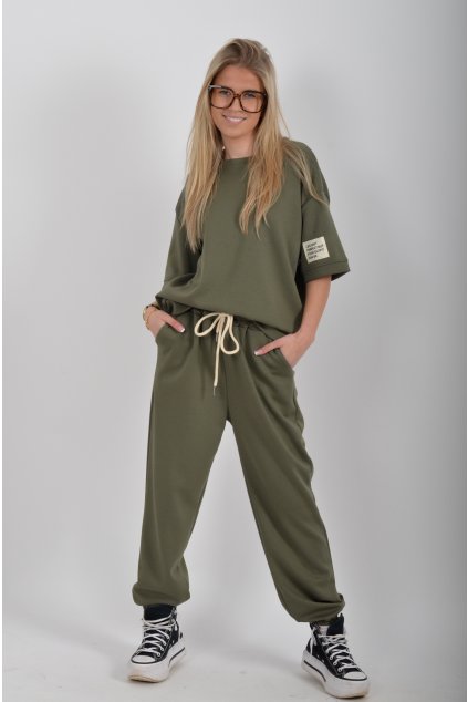 Khaki tepláková souprava ES6405