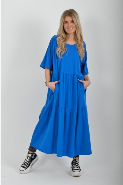 Modré bavlněné šaty ES6428