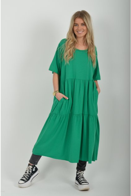 Zelené bavlněné šaty ES6430