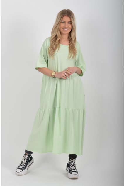 Mentolové bavlněné šaty ES6433