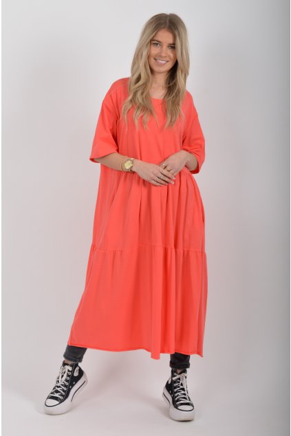 Malinové bavlněné šaty ES6434