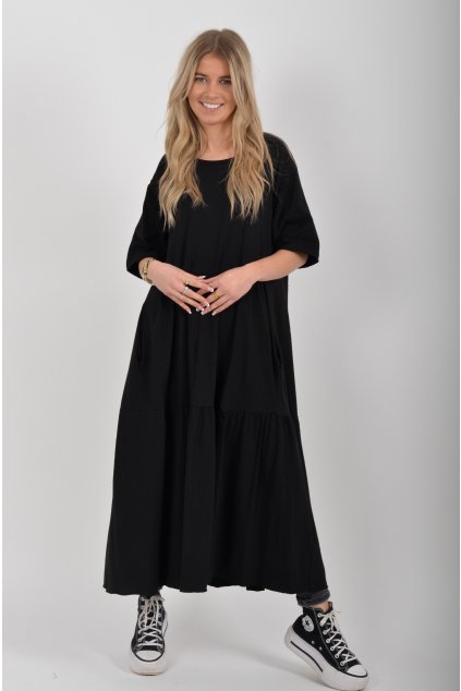 Černé bavlněné šaty ES6435