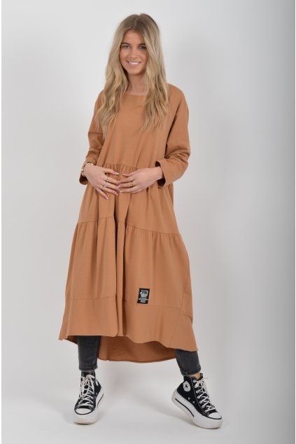 Béžové bavlněné šaty ES6444