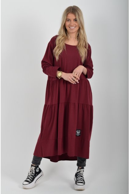 Bordó bavlněné šaty ES6445
