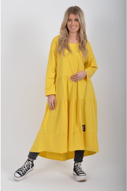 Žluté bavlněné šaty ES6448