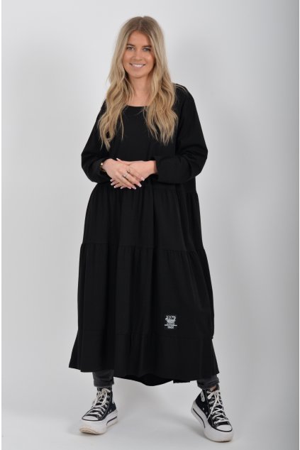 Černé bavlněné šaty ES6449