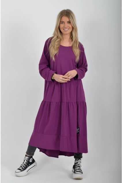 Fialové bavlněné šaty ES6453