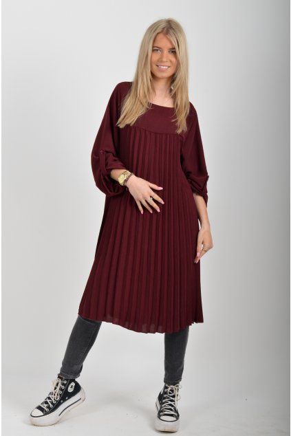 Bordó šaty ES6548
