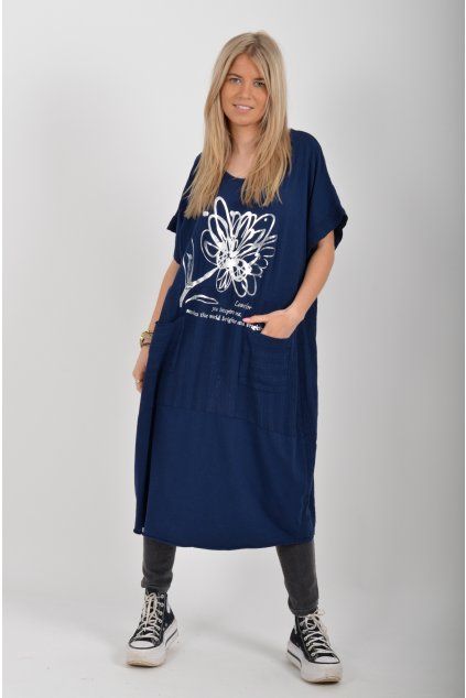 Tmavě modré šaty ES6598