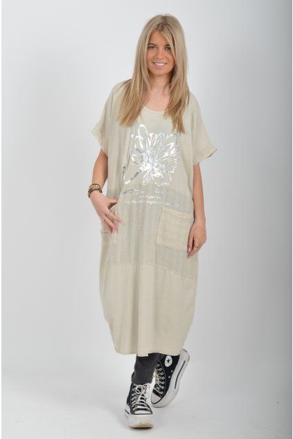 Béžové šaty ES6604