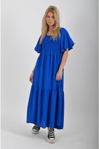 Dlouhé modré šaty ES6630