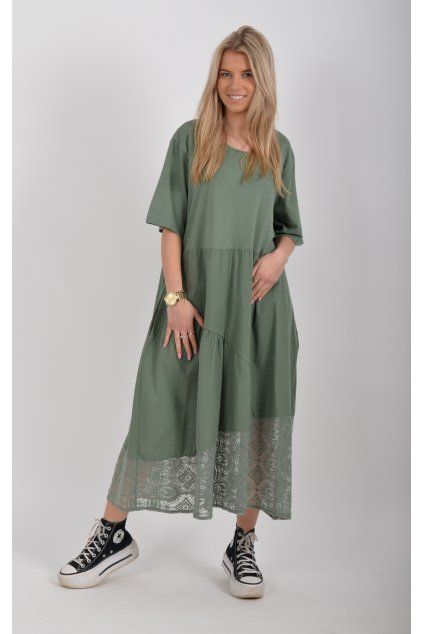 Khaki šaty ES6652