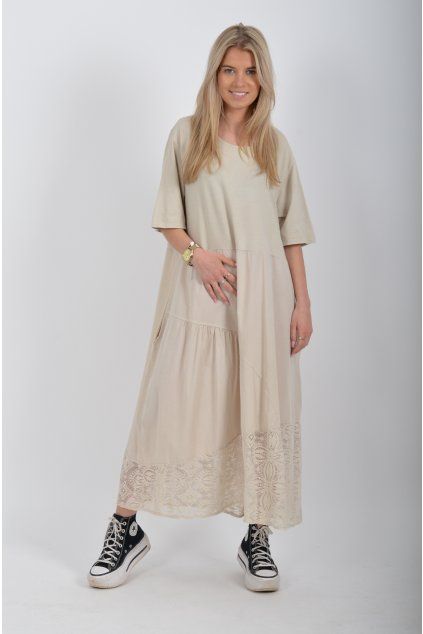 Béžové šaty ES6655