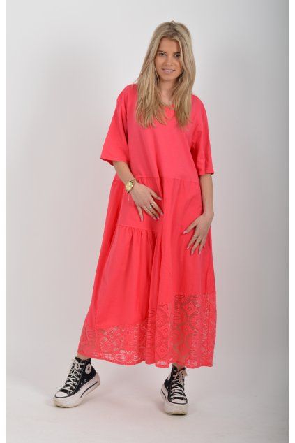 Malinové šaty ES6657