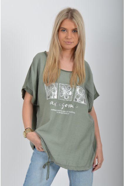 Khaki tričko ES6695