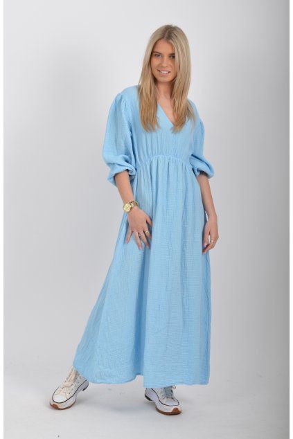 Modré mušelínové šaty ES6725