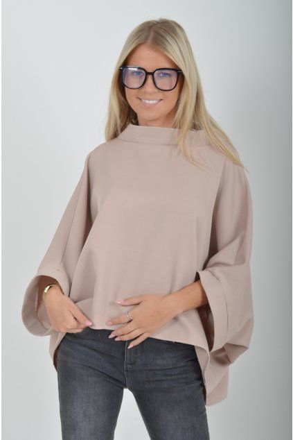 Tmavě béžová halenka ES6773