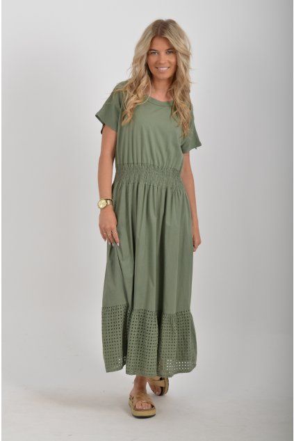 Khaki šaty ES6890