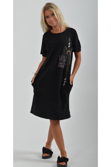 Černé bavlněné šaty ES1058