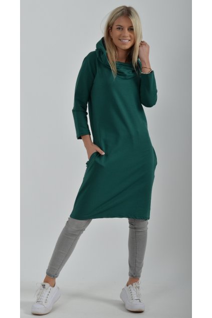 Zelené mikinové šaty ES1867