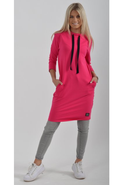 Růžové mikinové šaty ES1918