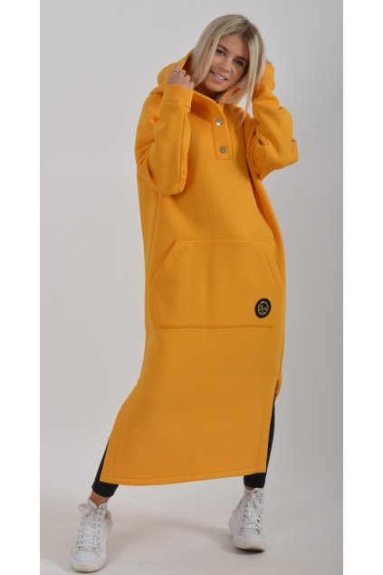 Žluté mikinové šaty ES2039