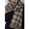 Khaki-béžová vzorovaná šála ES3252