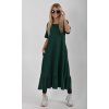 Lahvově zelené bavlněné šaty ES3788