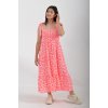 Růžovo-bílé vzorované šaty ES4817