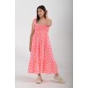 Růžovo-bílé vzorované šaty ES4817