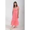 Růžovo-bílé vzorované šaty ES4817