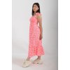 Růžovo-bílé vzorované šaty ES4817