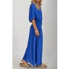 Dlouhé modré šaty ES5039