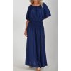 Dlouhé tmavě modré šaty ES5043