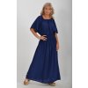 Dlouhé tmavě modré šaty ES5043
