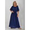 Dlouhé tmavě modré šaty ES5043