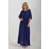 Dlouhé tmavě modré šaty ES5043