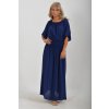 Dlouhé tmavě modré šaty ES5043