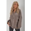 Hnědá lněná bunda ES5139