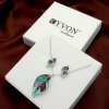 Elegantní komplet tyrkysové lístky ES5166