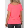Neonově růžové basic tričko ES5196